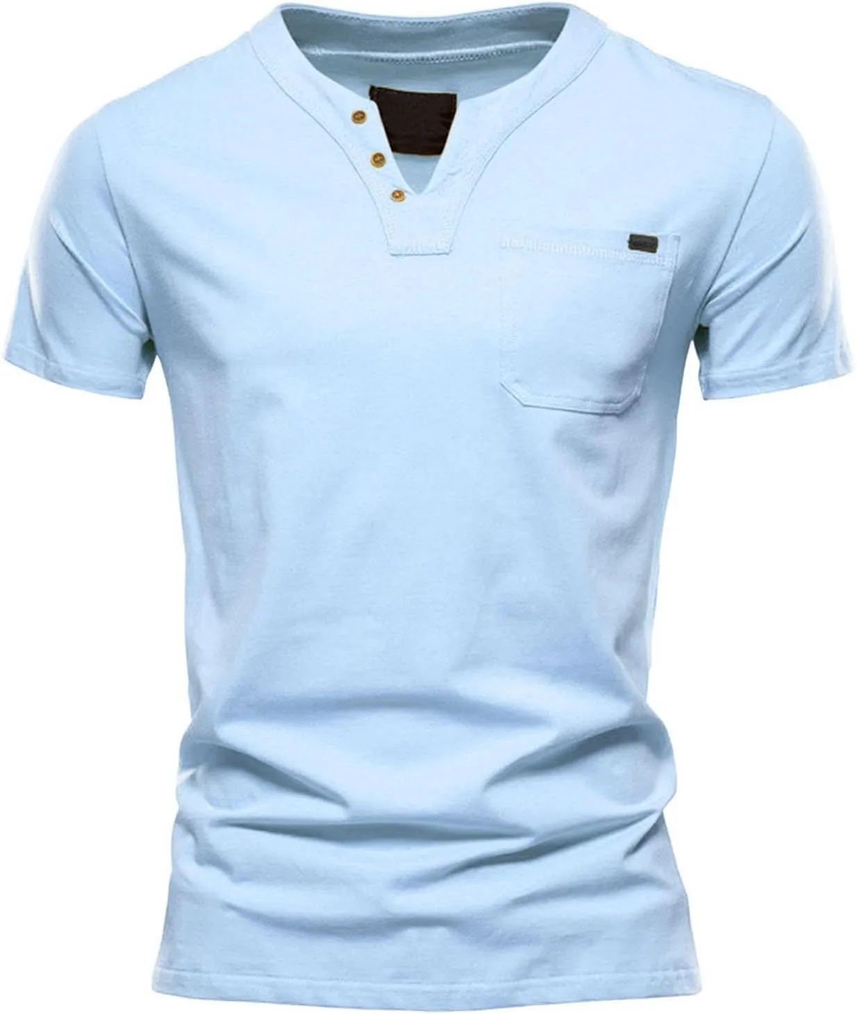 2 Pack Men's Workout Shirts Crewneck Short Sleeve Cotton T-Shirts Stretch Solid Fitted Muscle Cut Shirt Workout Tees