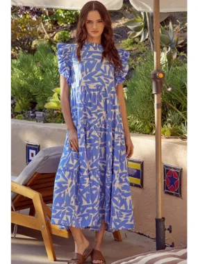 Abstract Print Midi Dress