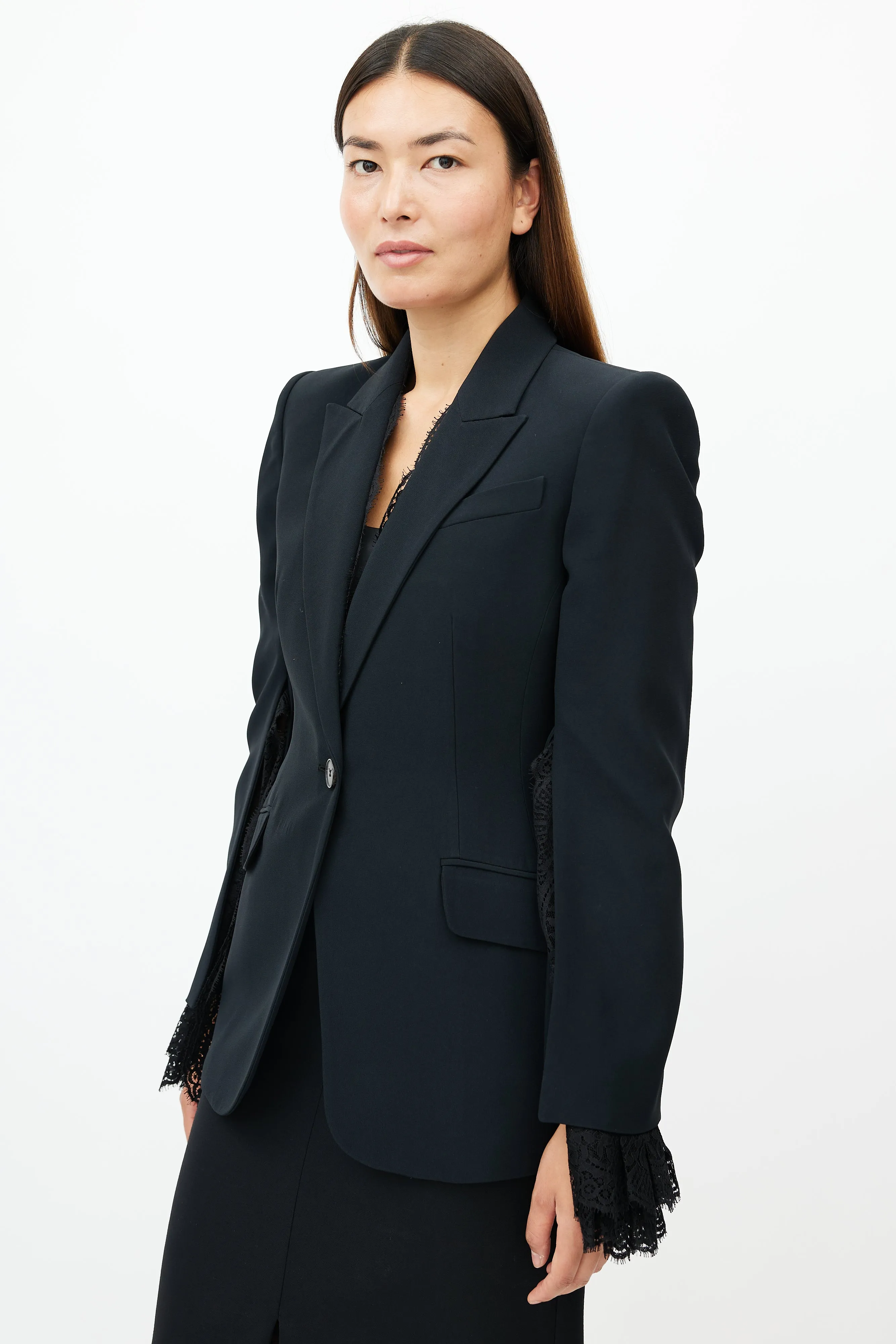 Black Lace Two Piece Suit