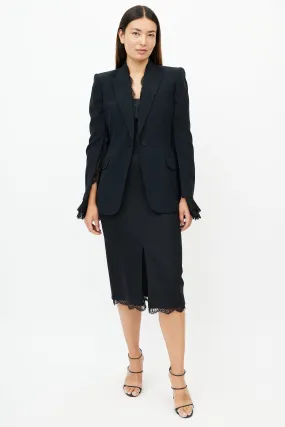 Black Lace Two Piece Suit