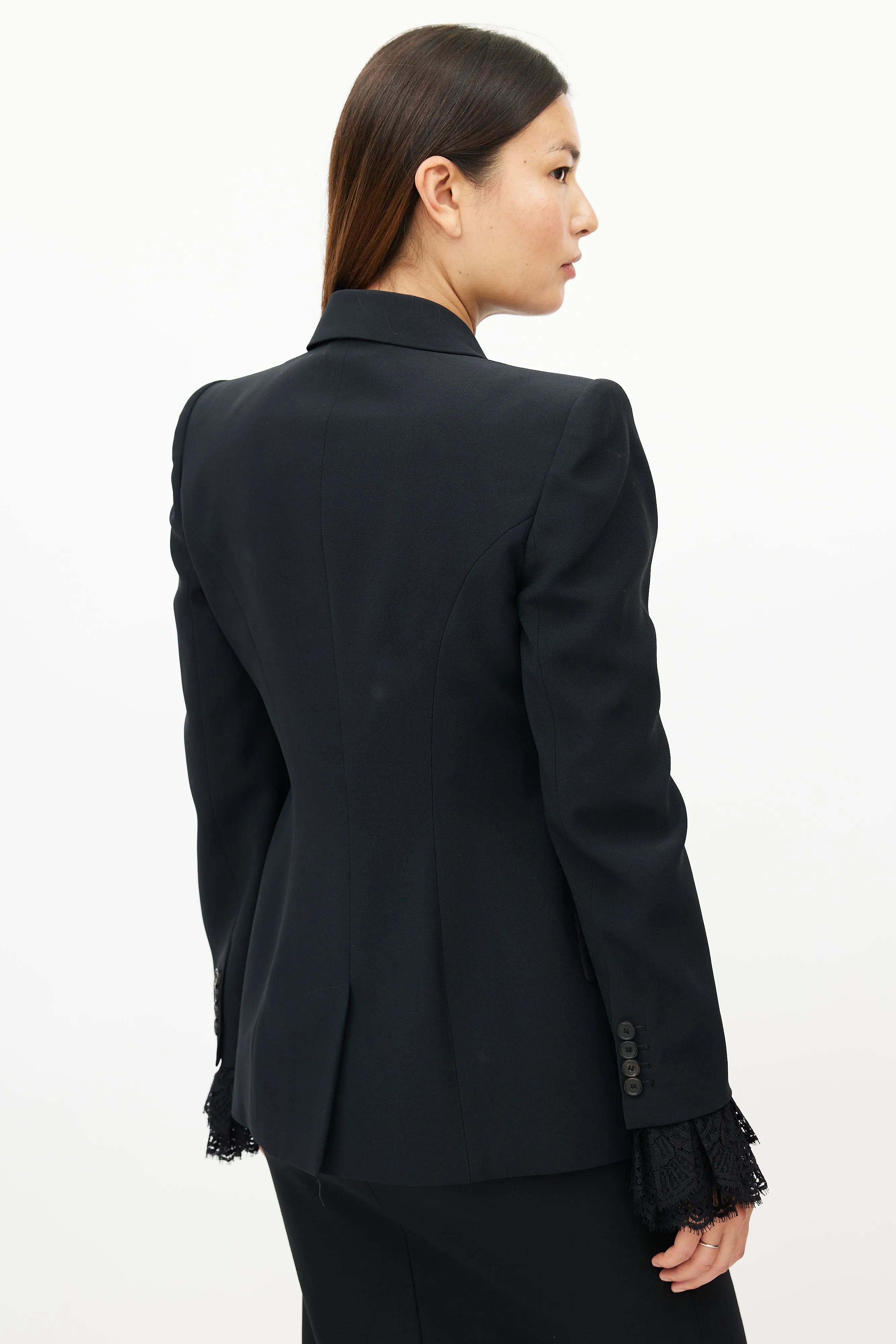 Black Lace Two Piece Suit