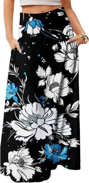 Boho Skirts for Women, Vacation Beach Casual Elegantes Summer Womens Skirts