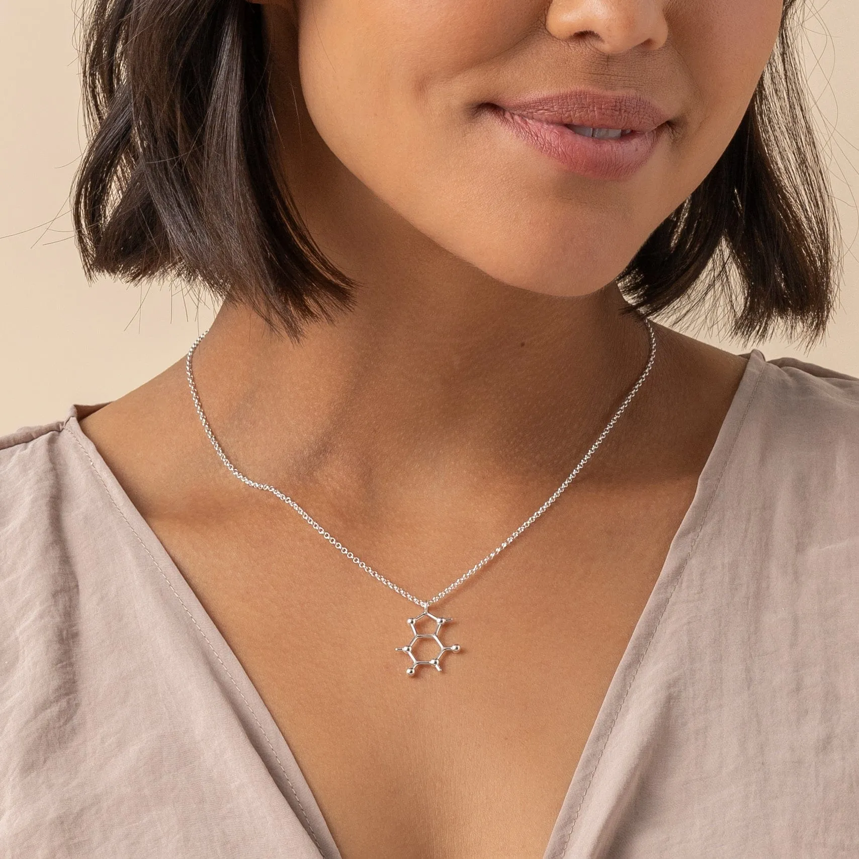 caffeine necklace | silver
