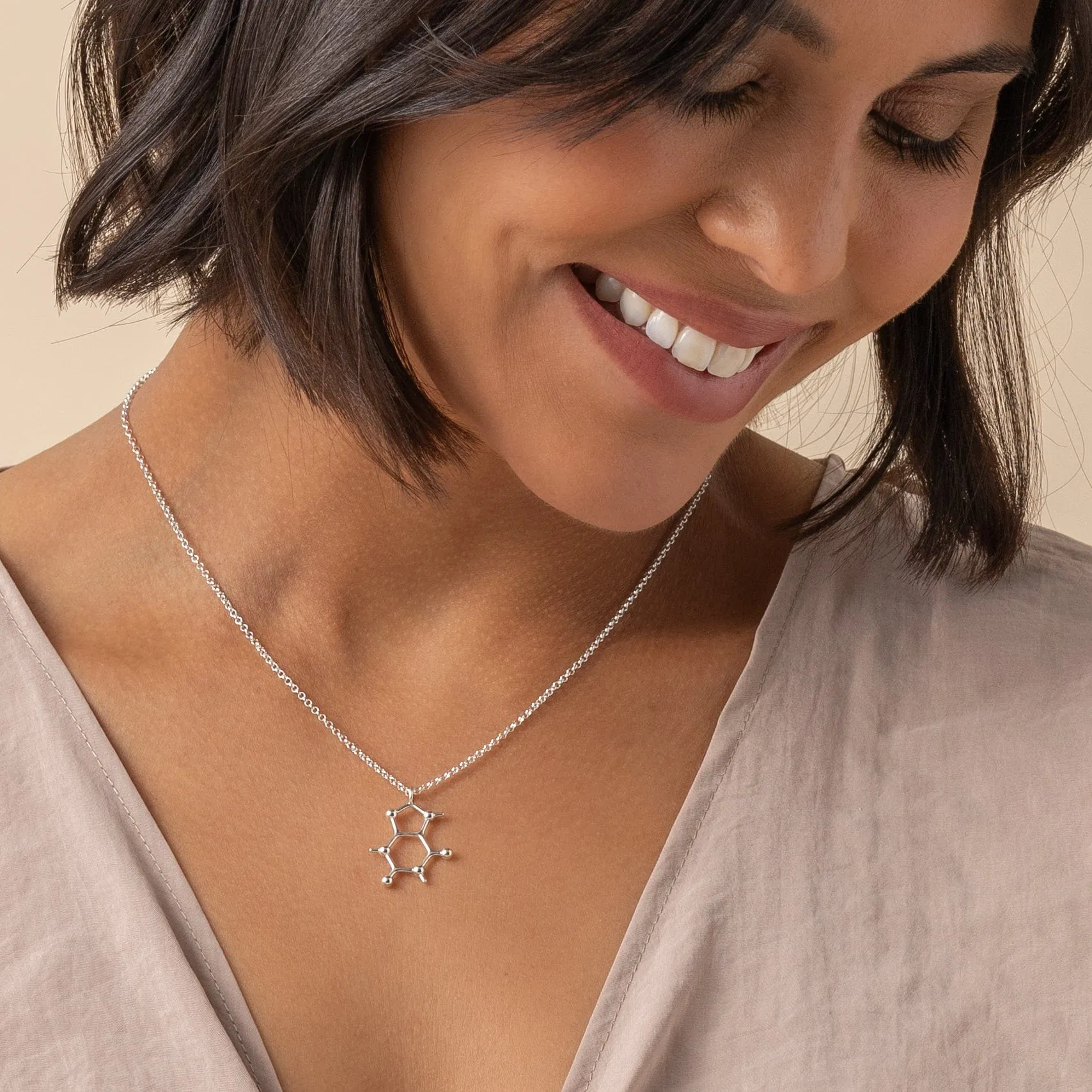 caffeine necklace | silver