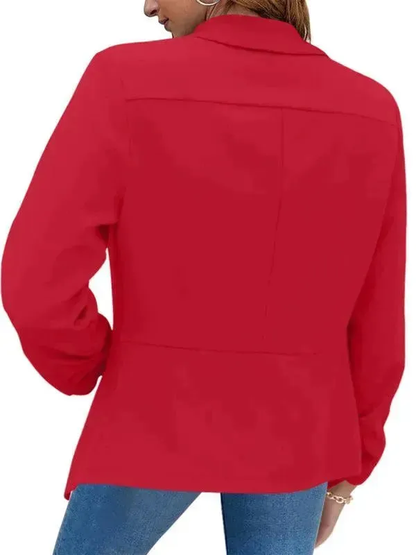 Casual Slim Fit V-Neck Women's Blazer