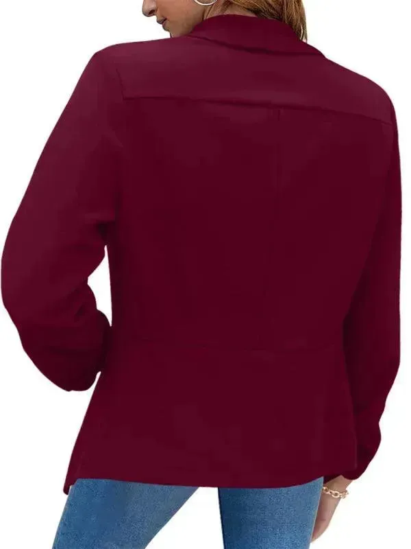 Casual Slim Fit V-Neck Women's Blazer