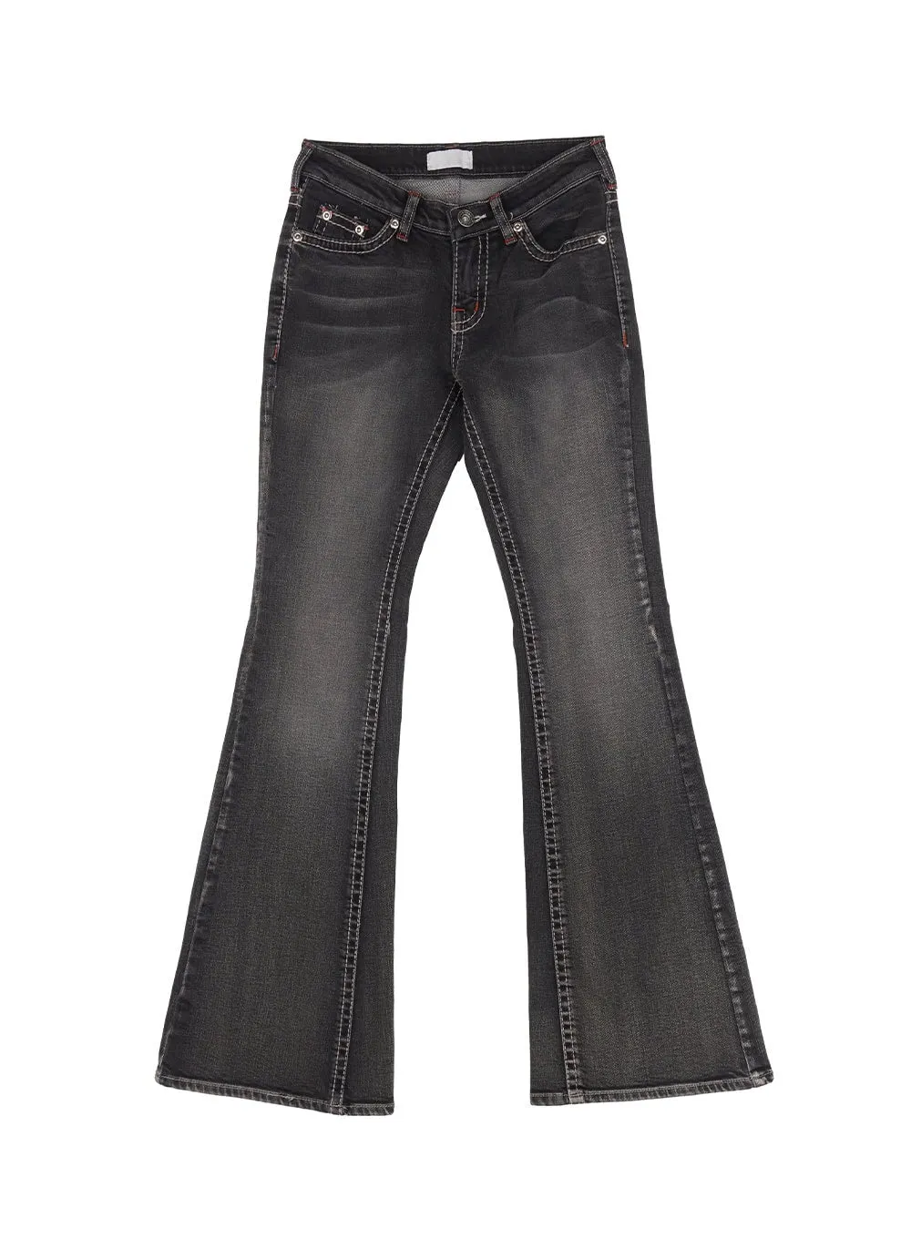 Elisa Stitched Low-Rise Flared Jeans CF514