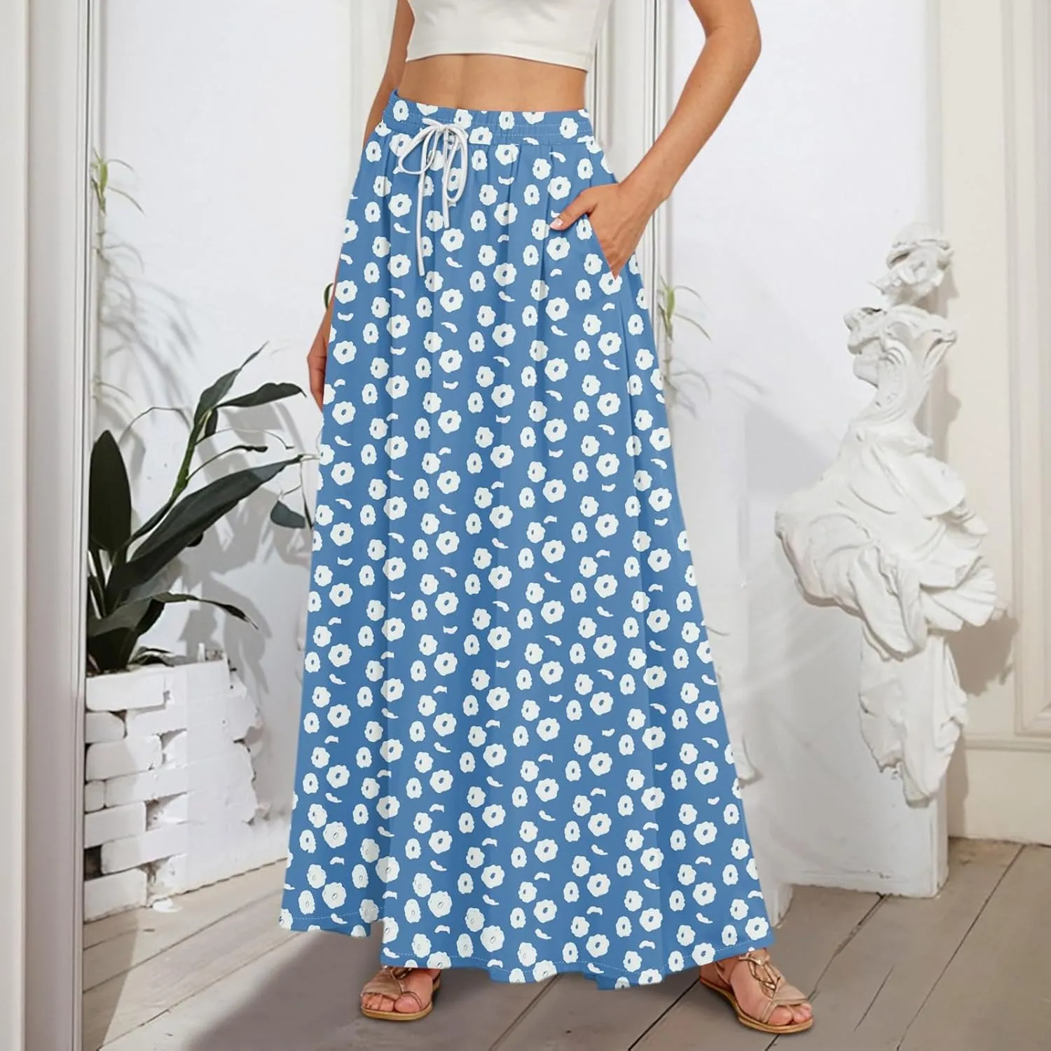 Maxi Women's Skirts, Summer Casual Elegantes Beach Vacation Womens Skirts