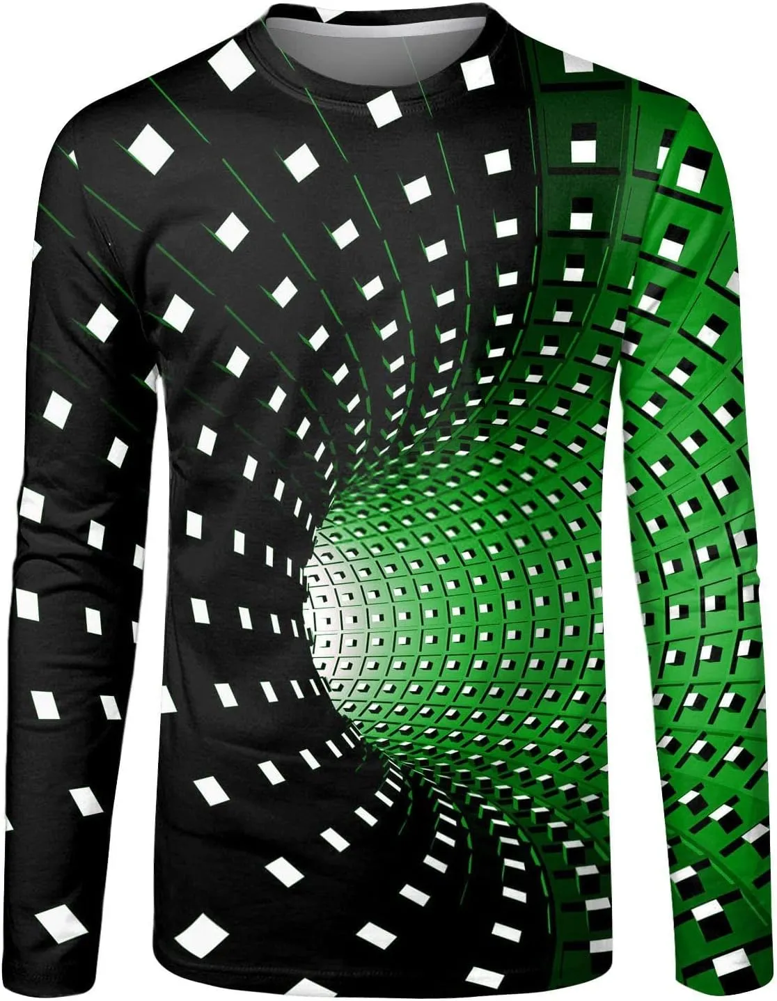 Mens Hipster Optical Illusion 3D Print T-Shirts Funny Graphic Crewneck Short Sleeve Tees Casual Lightweight Comfy Fitted Tops