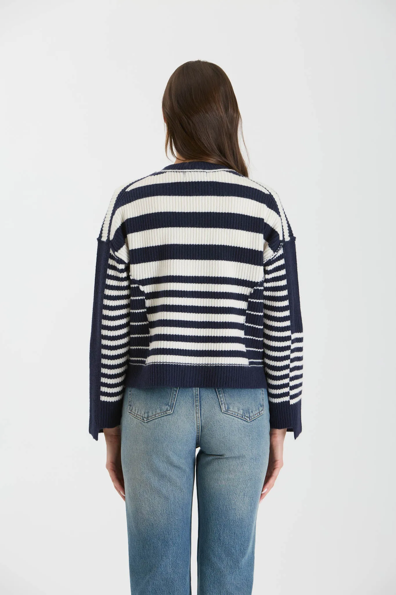 MULTI STRIPE BUTTON DOWN KNIT CARDIGAN