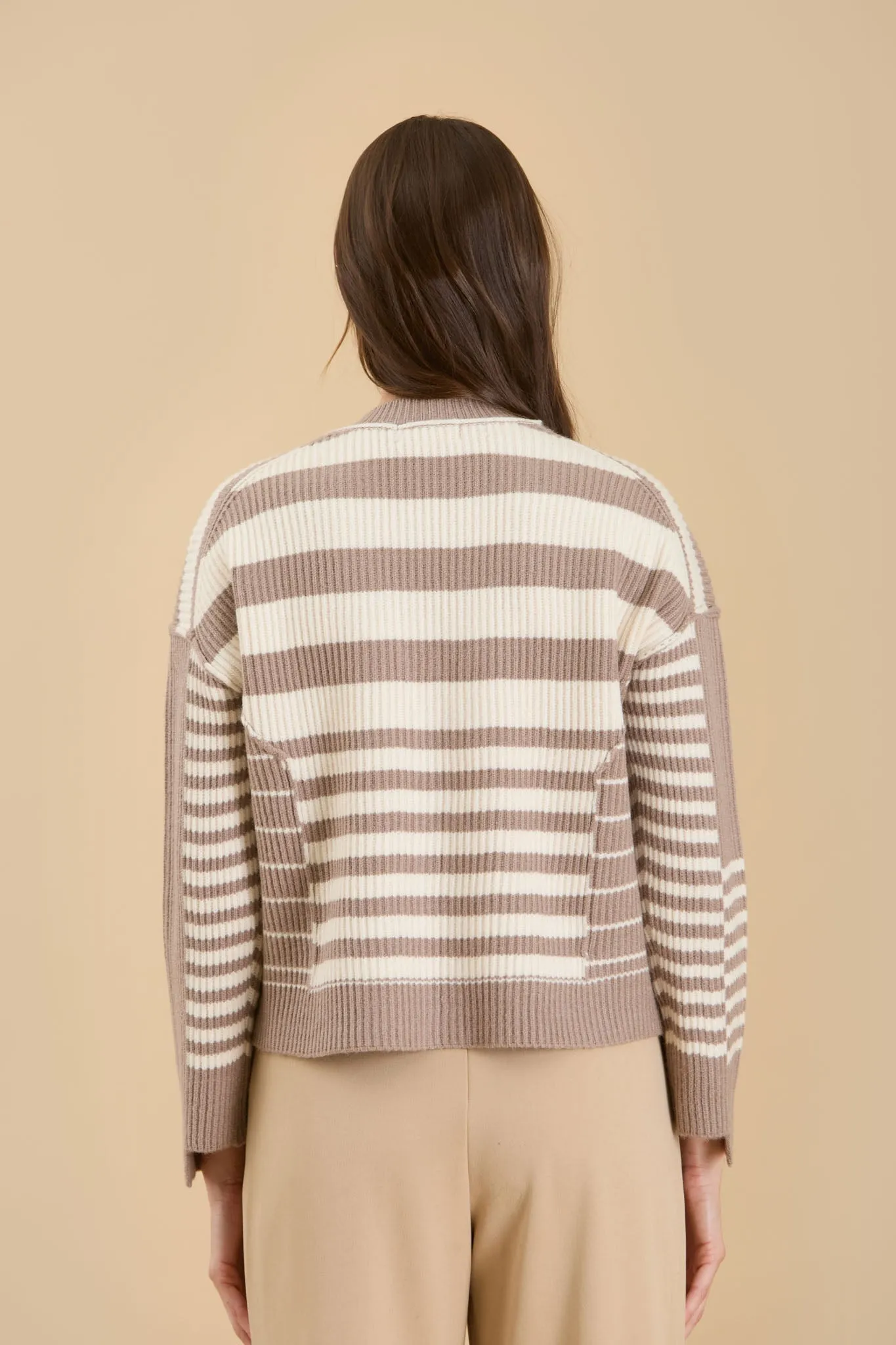MULTI STRIPE BUTTON DOWN KNIT CARDIGAN