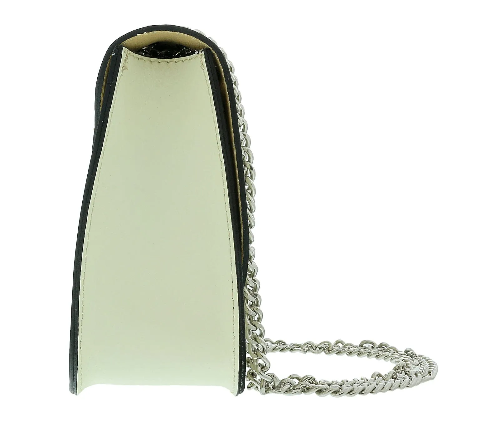 Pierre Cardin Milk Leather Small Structured Riveted Square Shoulder Bag