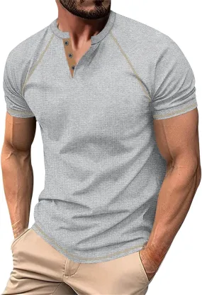 Pique Polo Shirts for Men 2025 Stylish Fitted Raglan Muscle T-Shirts Retro Moisture Wicking Sport Workout Tee Tops