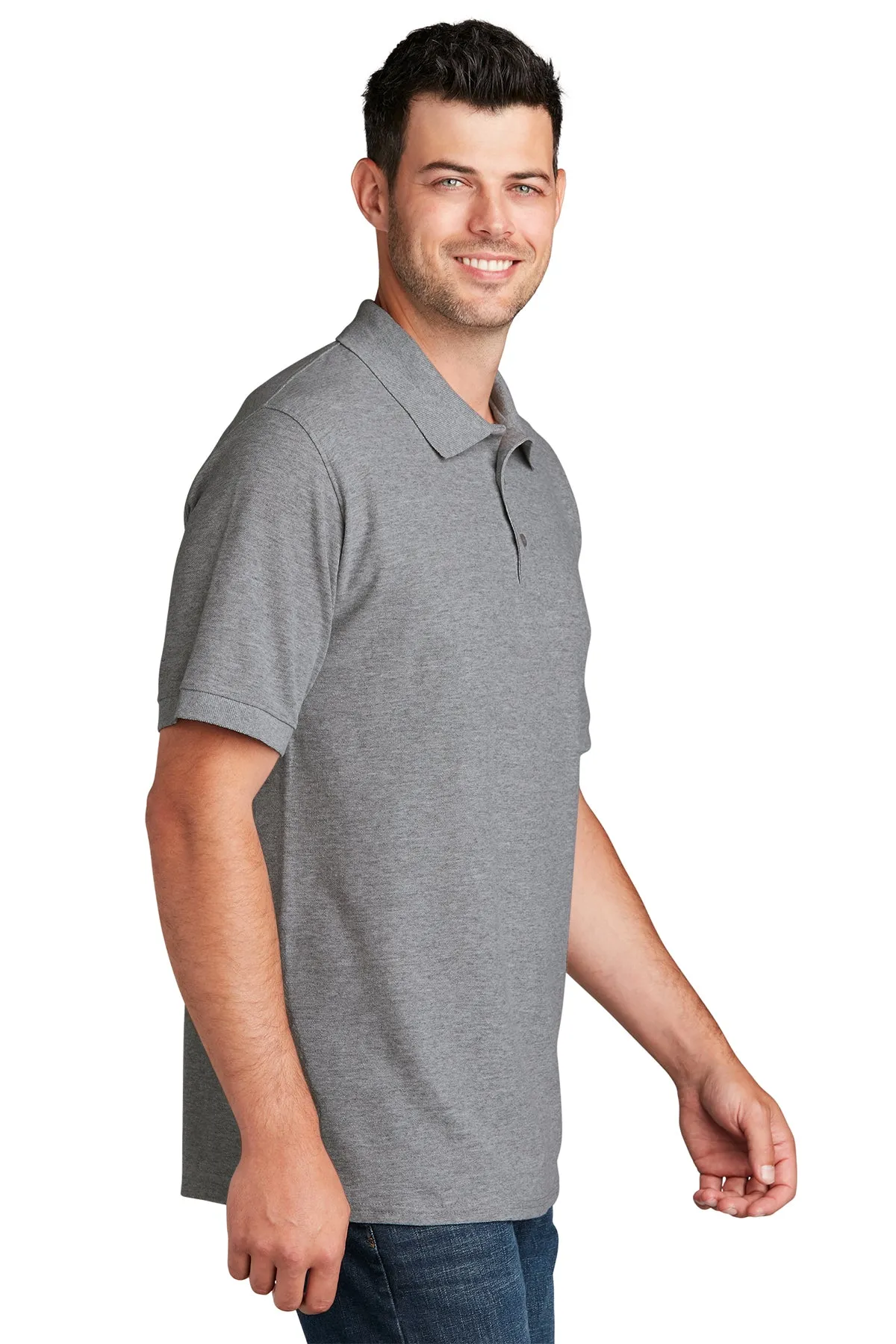 Port & Company Custom Pique Polos, Athletic Heather