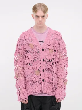 Spiderweb Knit Cardigan (KL844-ROSE-PINK)