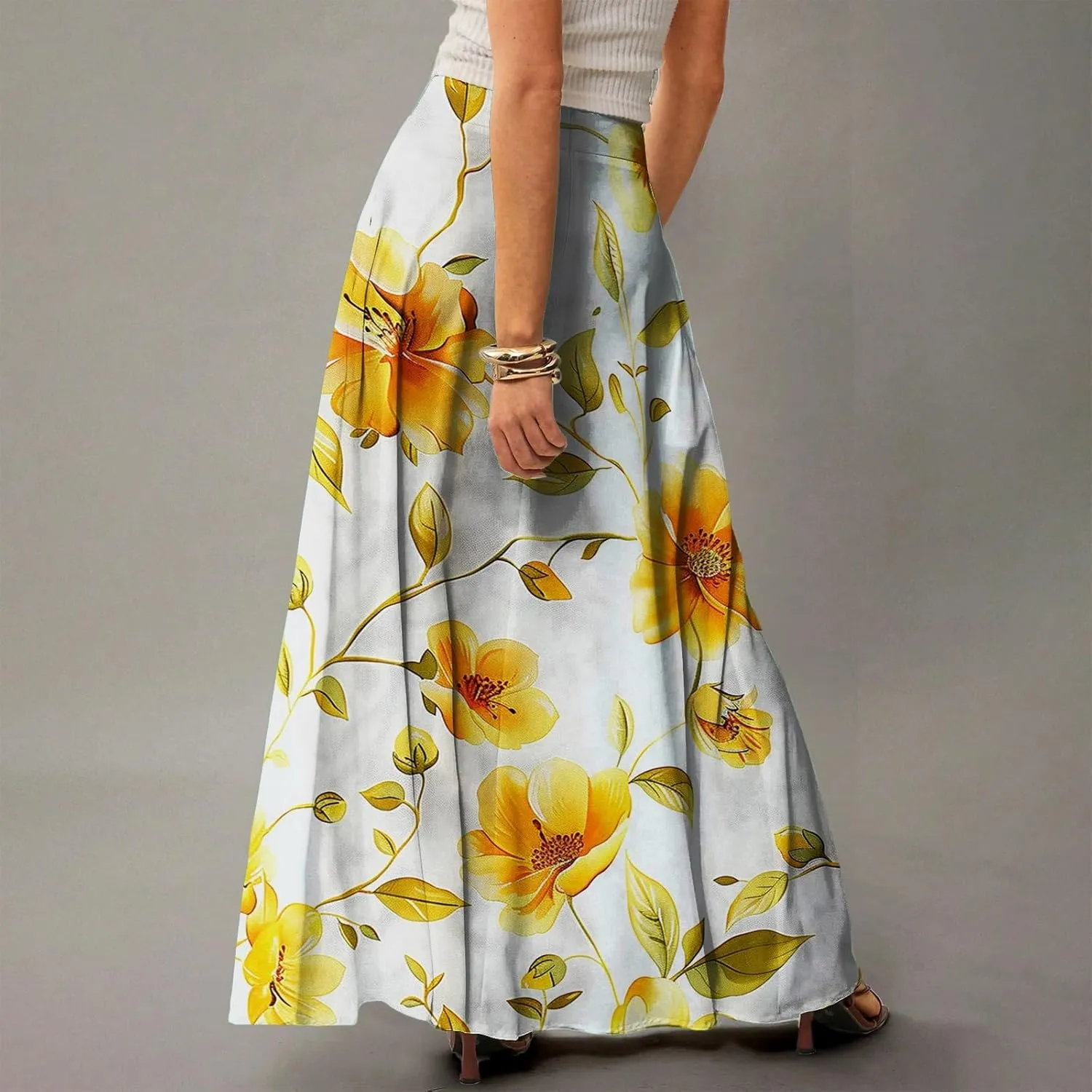 Trendy Women's Skirts, Boho Vacation Summer Casual Flowy Beach Womens Skirts