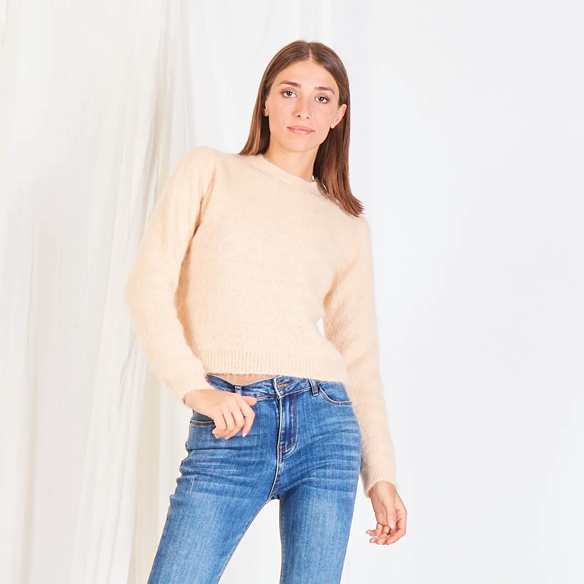 Wholesale basic mohair-knit sweater