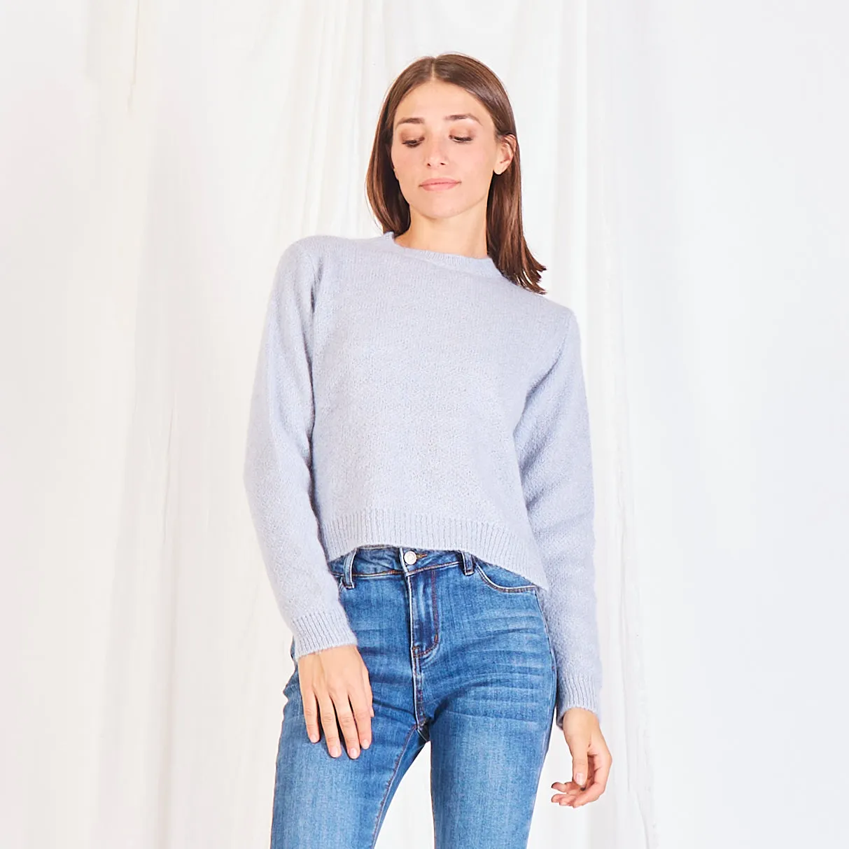 Wholesale basic mohair-knit sweater