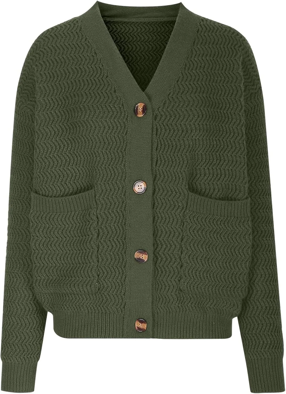 Women Button Down Cardigan Coat Long Sleeve Fall Winter Loose Chunky Knit Open Front Sweater Fashion Knit Outerwear