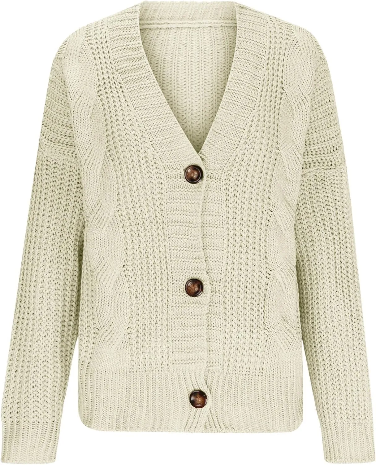 Women's 2024 Fashion Chunky Knit Cardigans Open Front Long Sleeve Sweaters Outerwear Lightweight Soft Shrugs Tops