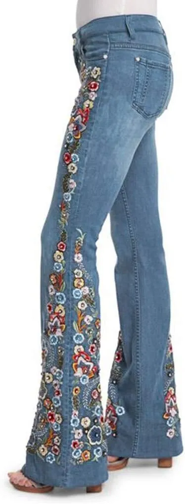 Womens Flared Bell Bottom Jeans Classic Flared Ankle Jeans Casual Pull On Stretch Jeggings with Pockets