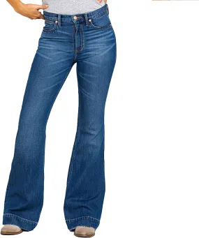 Womens High Waisted Bell Bottom Jeans Vintage Stretch Skinny Plus Size Wide Leg Flare Jeans with Pockets