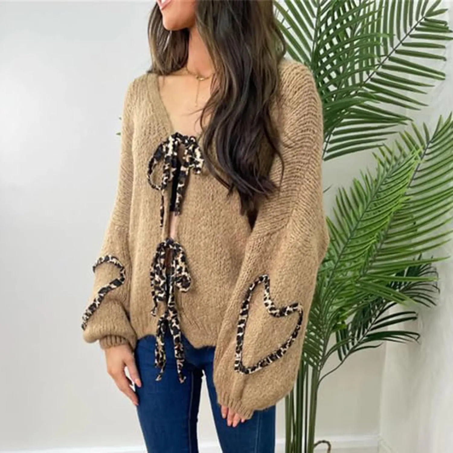 Women's Knit Cardigans 2024 Oversized Chunky Cardigan Sweaters Fall Fashion Open Front Knit Long Sleeve Cardigans